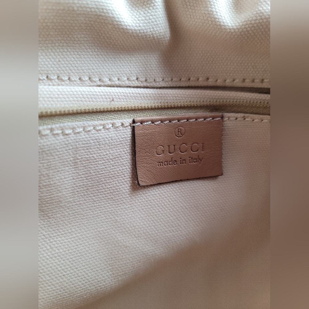 Gucci Beige/Pink Diamante Canvas And Leather Medium Sukey Hobo - Picture 12 of 17